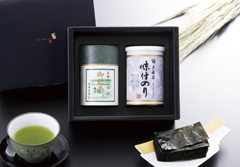 静岡深蒸し銘茶・味付海苔詰合せ 2,100円（税込み）
